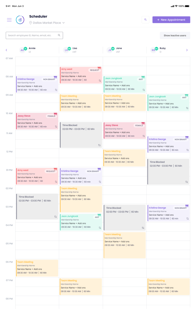 DayTune appointment scheduling interface