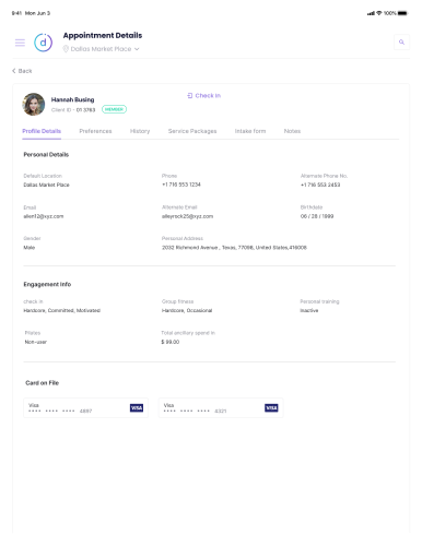 Integrated client management dashboard