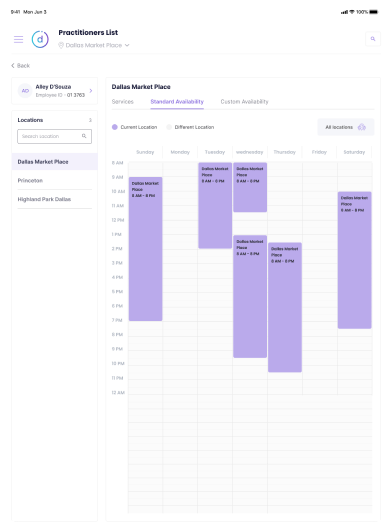 DayTune staff management dashboard